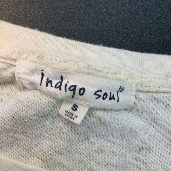 Indigo Soul Womens Ivory Thankful Grateful Blessed Graphic T-Shirt Small - Picture 4 of 11